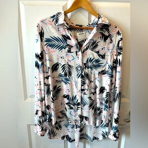 Velvet Heart Tropical Floral Button Down Top NWT